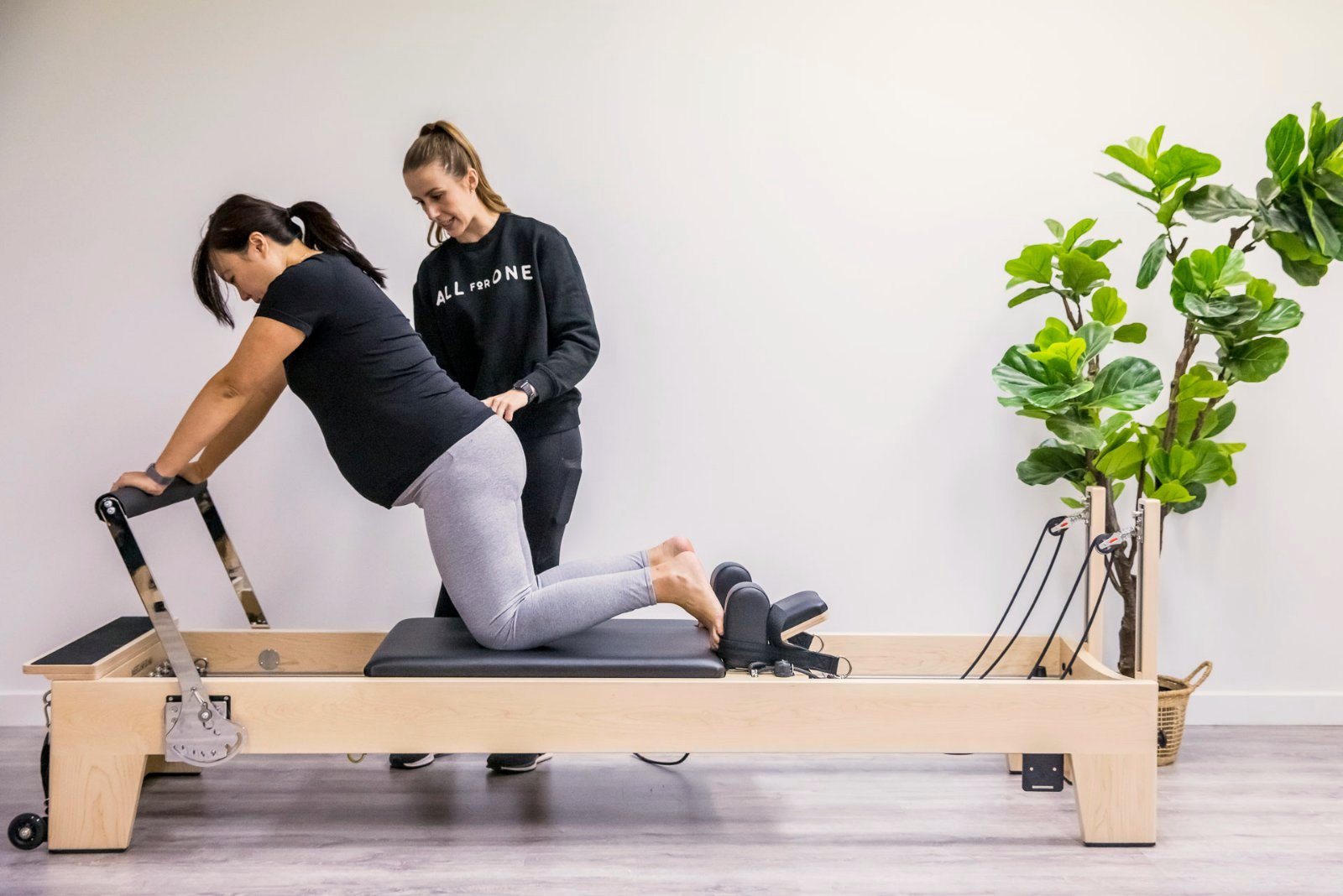 A physio-led Prenatal Pilates class in progress at All for One