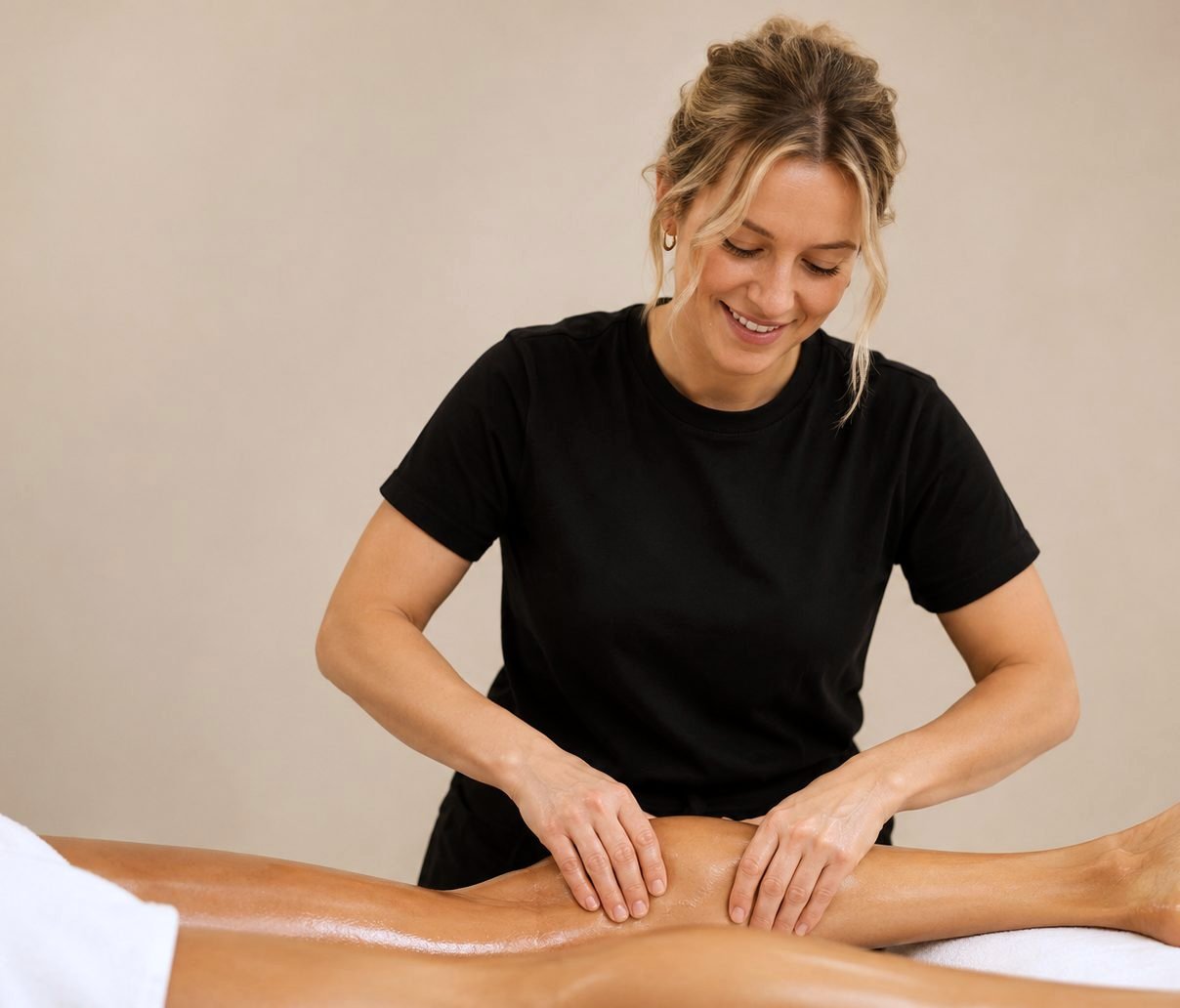 A remedial massage in progress at All for One