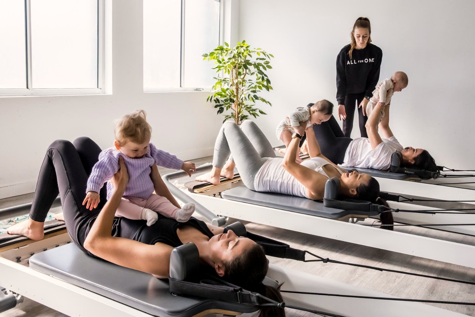 Mums and babies during a Mums and Bubs class at All for One